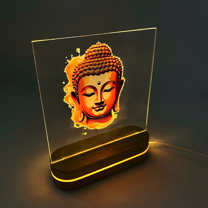 Bộ đèn led đế gỗ Phật