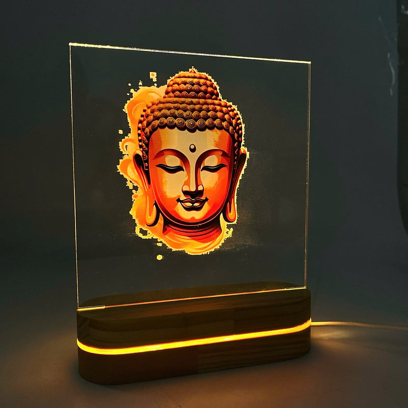 Bộ đèn led đế gỗ Phật