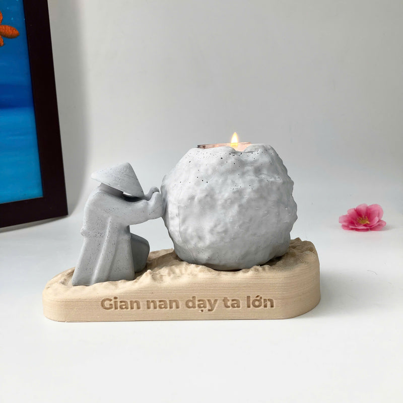 Set Tượng Thiền Sư Đẩy Đá – “Gian Nan Dạy Ta Lớn”