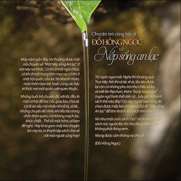 Chuyện Trò Cùng Bác Sĩ Đỗ Hồng Ngọc Về Nếp Sống An Lạc