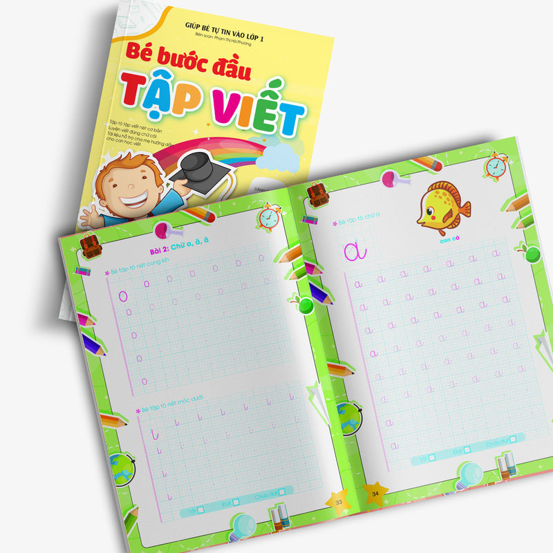 Combo 2 cuốn: Giúp bé Luyện đọc - Bé Bước đầu Tập viết (Giúp bé tự tin vào lớp 1)